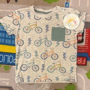 Little Sleepies Let’s Ride Bicycle Print pocket T-Shirt